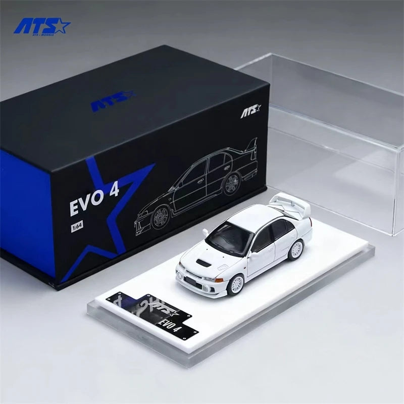 ATS 1:64 Lancer EVO 4 white Diecast Model Car
