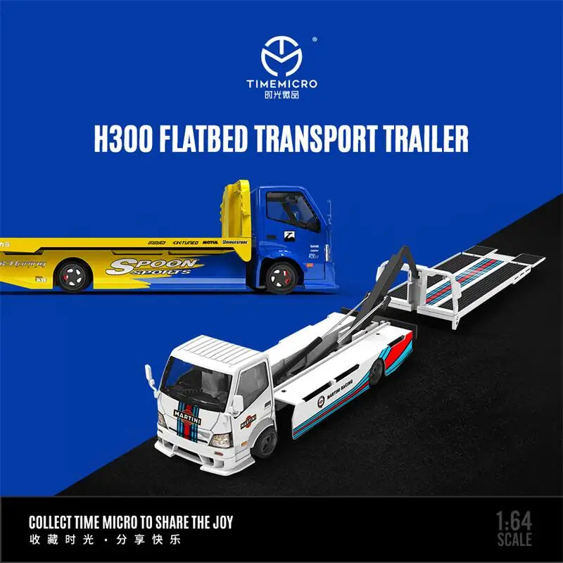 **Pre-Order** Time Micro 1:64 H300 Flatbed Transport Trailer Limited999 Diecast Model Car