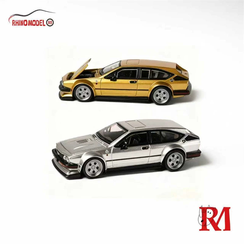 Rhino Model RM 1:64 Alfa Romeo Gtv6 Silver / Gold Diecast Model Car