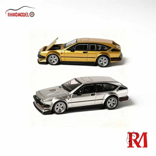 Rhino Model RM 1:64 Alfa Romeo Gtv6 Silver / Gold Diecast Model Car