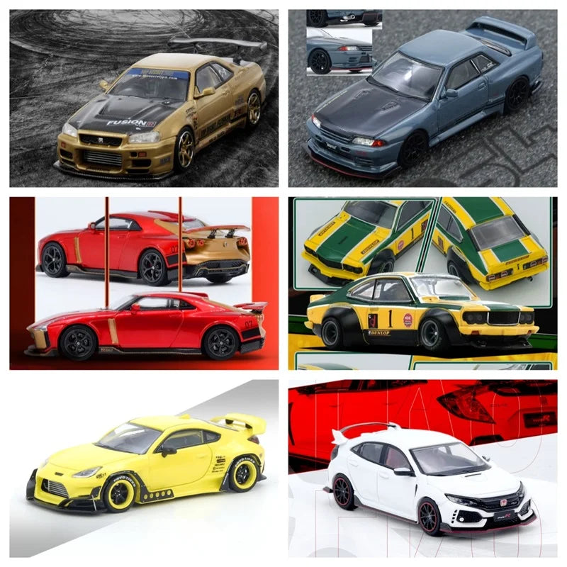 INNO 1:64 SUPRA (A80) TOP SECRET GT300 R89C RX7 MR2 SW20 GR86 PANDEM R32 R34 SAVANNA RX3 Diecast Model Car