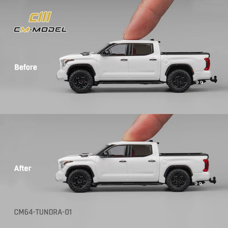 CM MODEL 1:64 Tundra Pickup White Collection Miniature DieCast Model Car