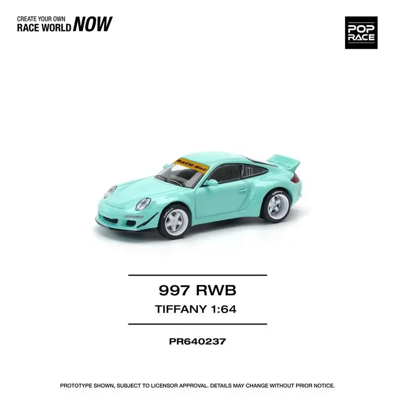 Pop Race 1:64 RWB997 Rauh-Welt Duck Wing Die-Cast Car Model Miniature Gifts