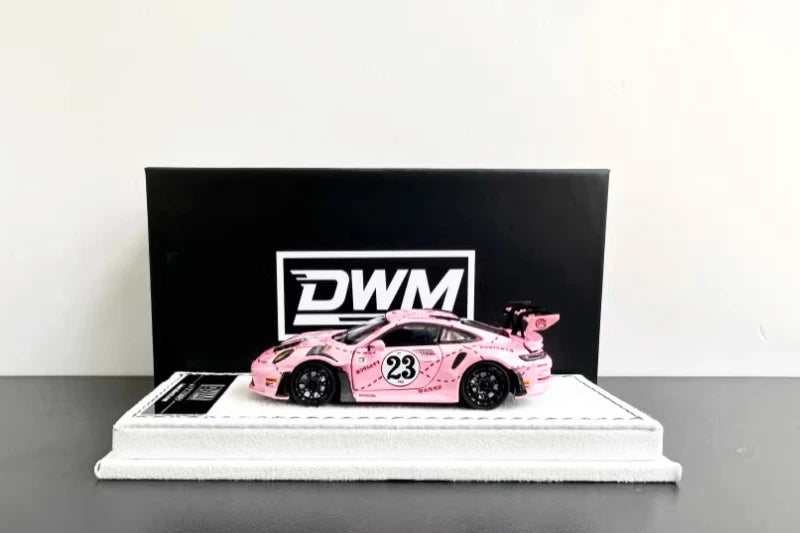 DWM 1:64 911 GT3 RS Racing Pink & Green #80 / Pink Pig / GT Silver Full Open Diecast Model Car