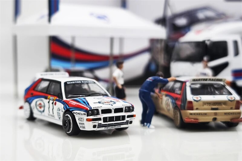 Tarmac work MINI GT GCD 1:64 Lancia Stratos Delta HF Integrale 037 Rally Transport Vehicle Figurine Model Car