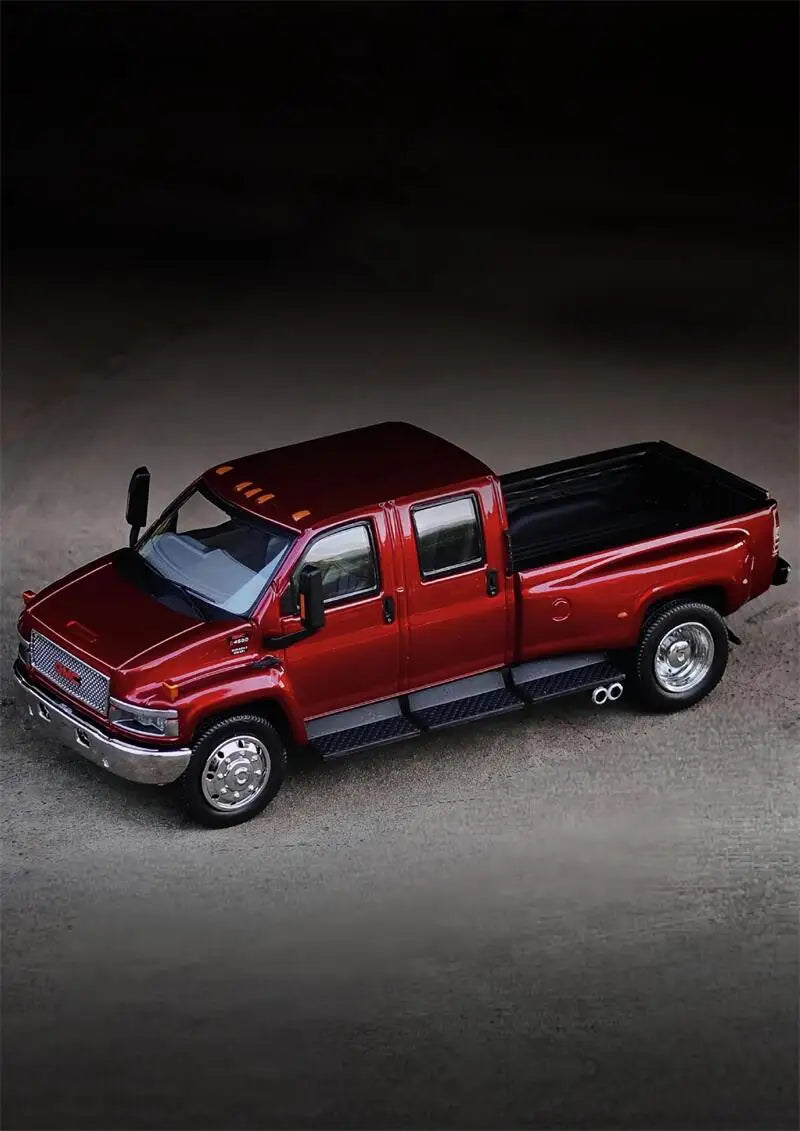 MK Miniatures & GOC 1:64 KODIAK / GMC TOP KICK PICK UP TRUCK Metallic Red Diecast Model Car