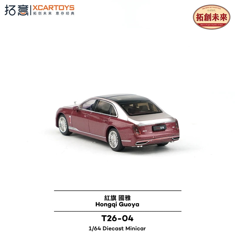 Xcartoys 1:64 HongQi GuoYao Red Black Diecast Model Car