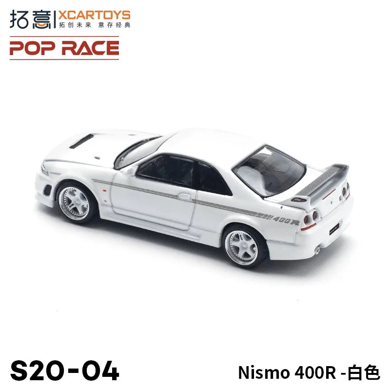 **Pre-Order** Xcartoys  x POP RACE 1:64 Nismo 400R White Diecast Model Car