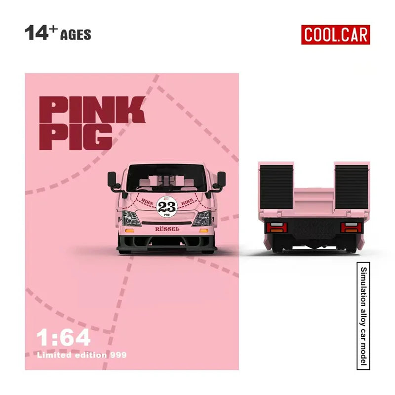 Cool Car 1:64 H300 Flatbed transport trailer Pink Pig Diecast Model Car