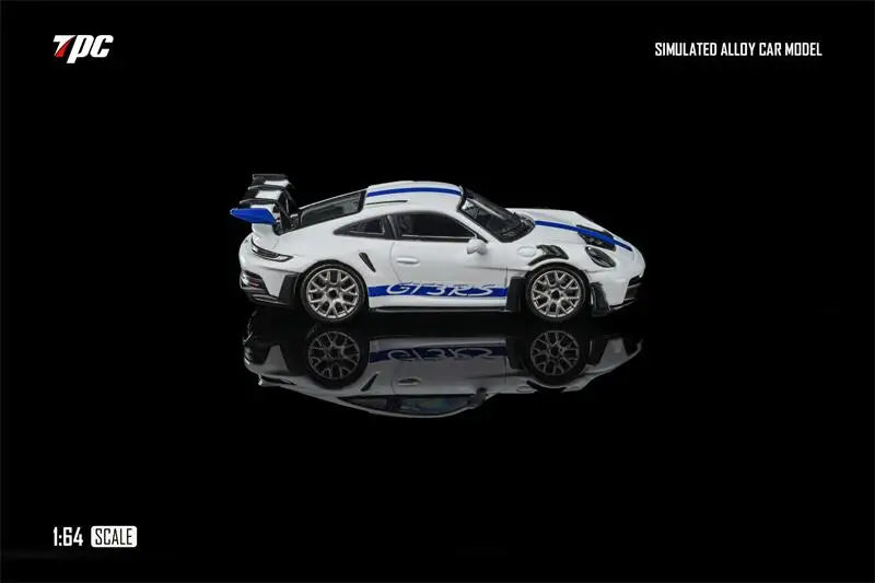 TPC 1:64 GT3 RS (992) GT Silver / White Blue / Metallic Blue Collection Miniature DieCast Model Car