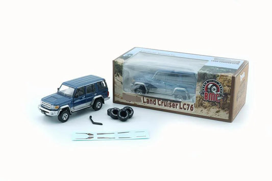 **Pre-Order** BM Creations 1:64 Land Cruiser LC76 Blue (LHD) Diecast Model Car