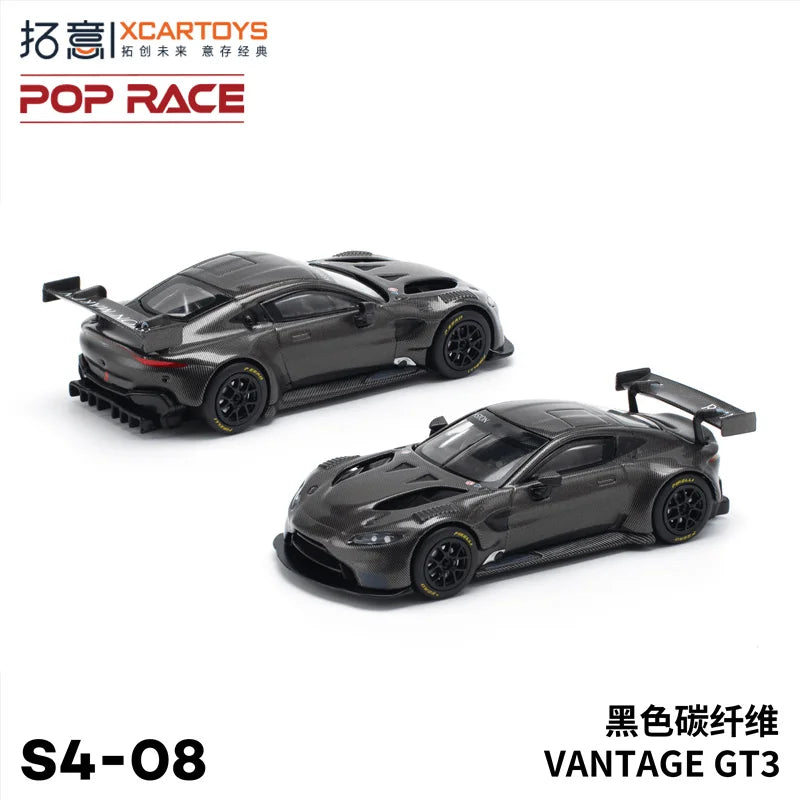 **Pre-Order** Xcartoys x POP RACE 1:64 VANTAGE GT3 Black Carbon Diecast Model Car