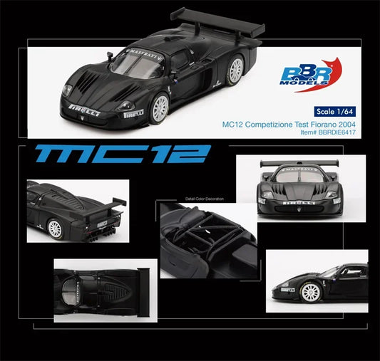 BBR 1:64 MC12 Competizione 2004 Black Diecast Model Car