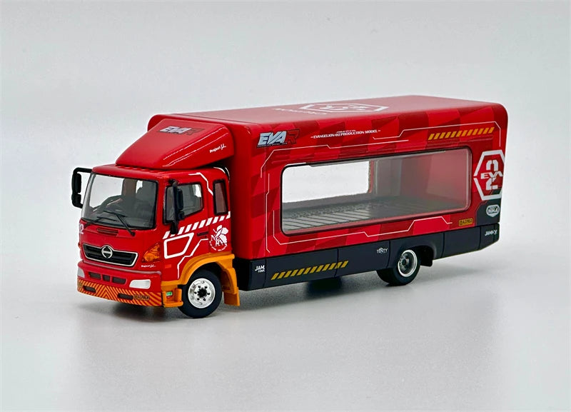 Unique Model × Tiny 1:64 Hino 500 Ranger EVA Painting lifting box truck Diecast Model Car