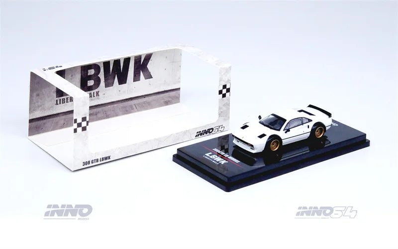 INNO 1:64 LBWK 308 GTB White Diecast Model Car