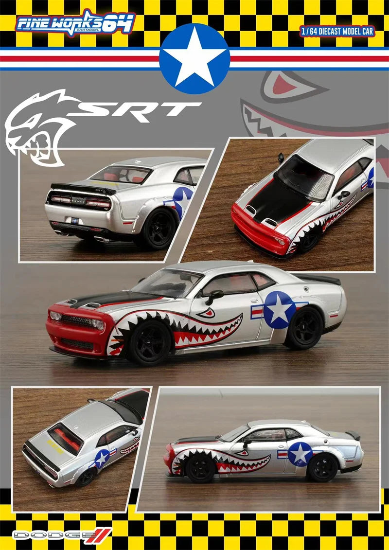 Fine Works64 1:64 Dodge Hellcats Shark / Police car paint Limited499 Diecast Model Car