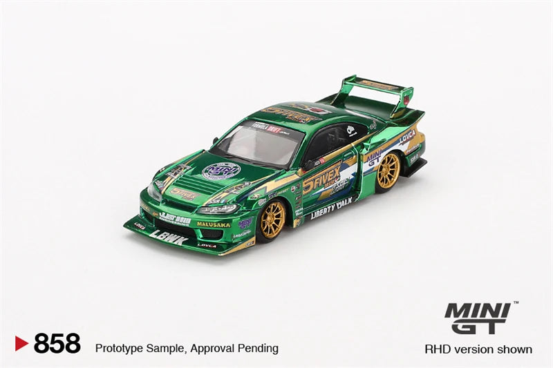 MINI GT 1:64 LBWK LB-WORKS ABARTH 595 35GT-RR KUMA ER34 Countach S15 RX-7 Diecast Model Car