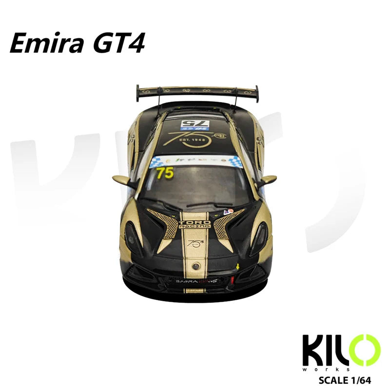 KILO 1:64 EMIRA GT4 LKL TEAM TORO NO.75 2023 Macau Race Winner Die-Cast Car Model Miniature Gifts