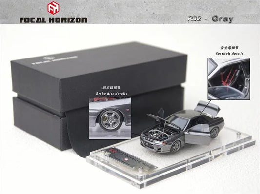 Focal Horizon FH 1:64 Skyline GT-R R32 S-Tune Gray Diecast Model Car