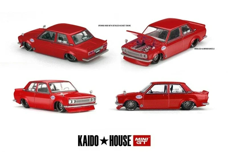 PreSale Kaido House x MINI GT 1:64 Datsun 510 Street V3 Red Collection Miniature DieCast Model Car