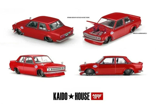PreSale Kaido House x MINI GT 1:64 Datsun 510 Street V3 Red Collection Miniature DieCast Model Car