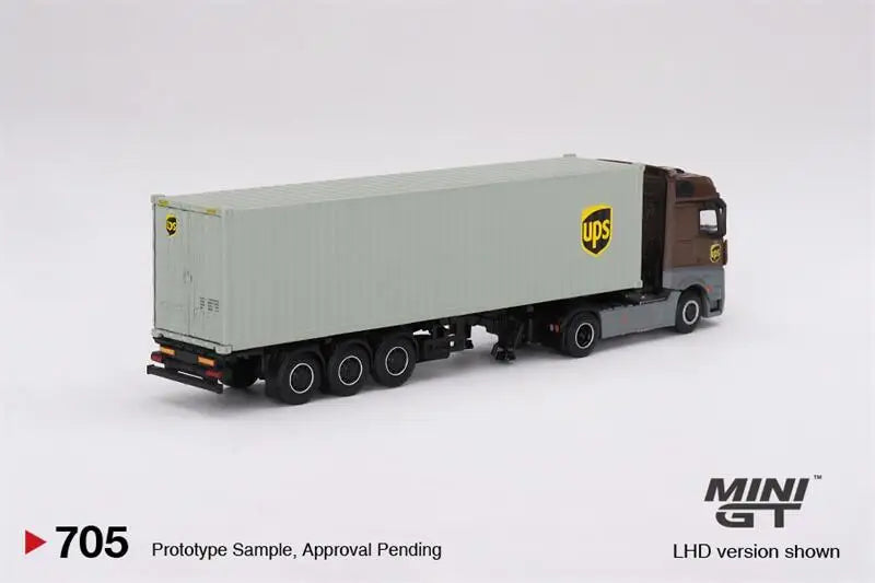 MINI GT 1:64 Actros Trailer w/40 Ft Container 40 UPS truck / Figurine Diecast Model Car