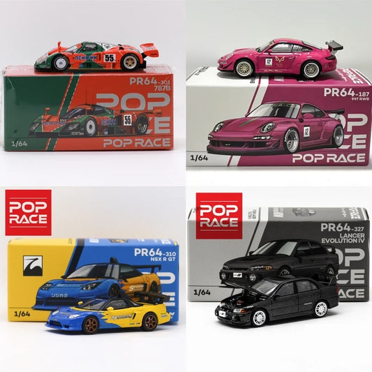 Pop Race 1:64 Pandem EG6 Mk5 RX7 RX8AMEMIYA LPI 800 SILVIA S13 DBX LANCER EVO 787B 1991 LeMans NSX-R GT Spoon Diecast Model Car
