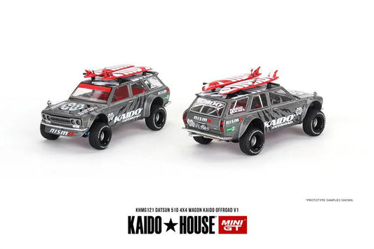 Kaido House x MINI GT 1:64 Datsun KAIDO 510 Wagon 4x4 Kaido Offroad V1 Diecast Model Car