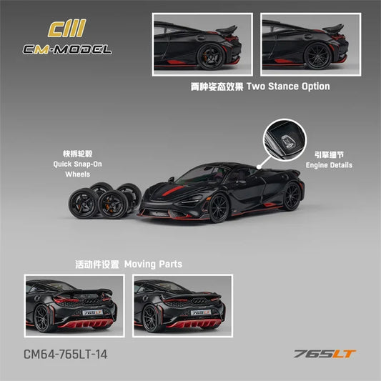 **Pre-Order** CM MODEL 1:64 765LT Mattblack 765LT Diecast Model Car