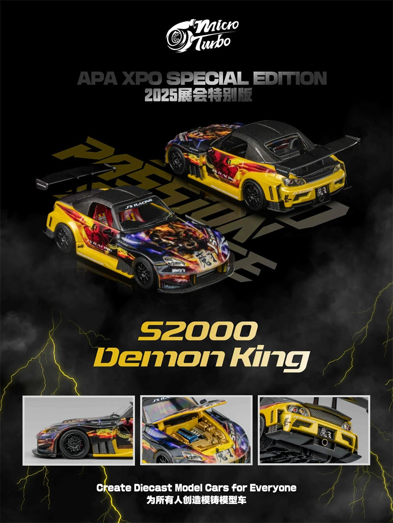 MT MicroTurbo 1:64 J'S Racing S2000 AP1 Demon King APAXPO 2025 Diecast Model Car
