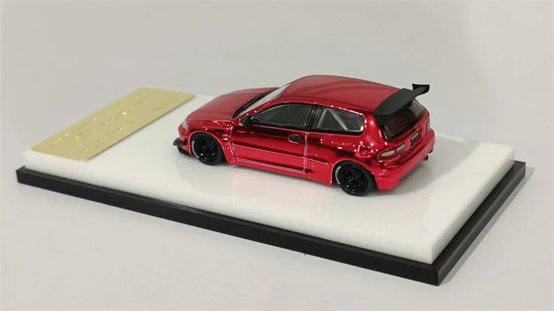 Model Collect MC 1:64 Pandem Civic EG6 Mk5 Rocket Bunny / GT-R R35 LB Chrome Red Diecast Model Car