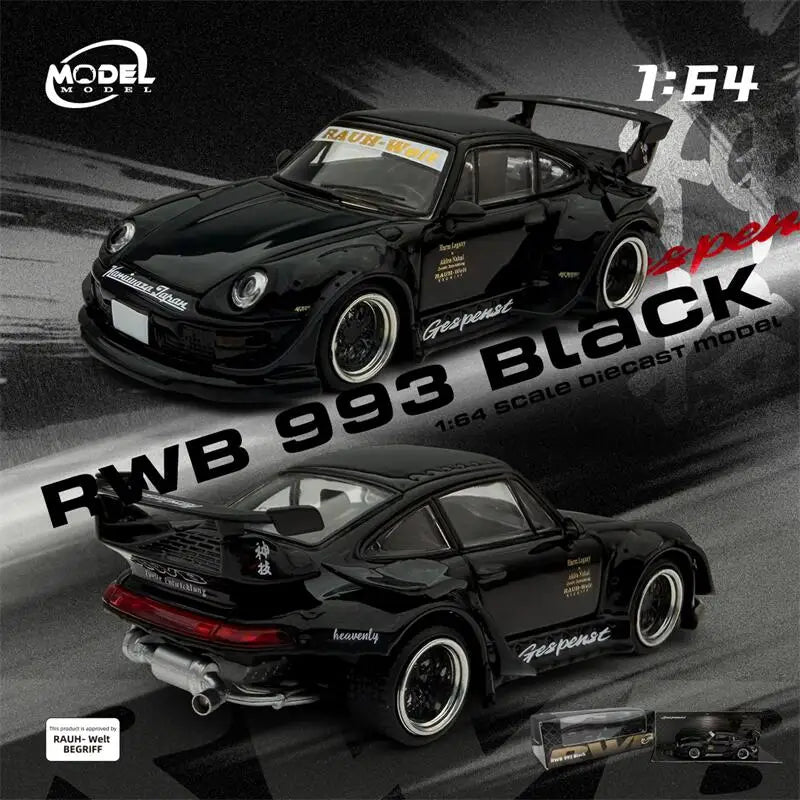 Model Model 1:64 RWB993 Rauh-Welt GT Wing widebody Die-Cast Car Model Miniature Gifts