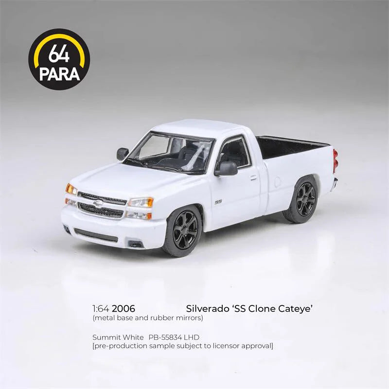 Para64 1:64 2006 General Motors SilveradoSS Clone Cateye Single Cab Die-Cast Car Model Collection Miniature Gifts