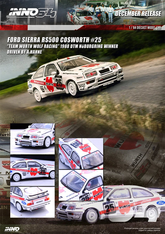 **Pre-Order** INNO 1:64 FORD SIERRA RS500 COSWORTH #25 TEAM WURTH RACING Diecast Model Car