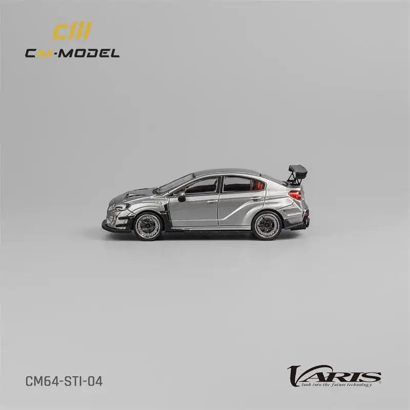 CM MODEL  1:64 Varis Widebody STI Silver Diecast Model Car