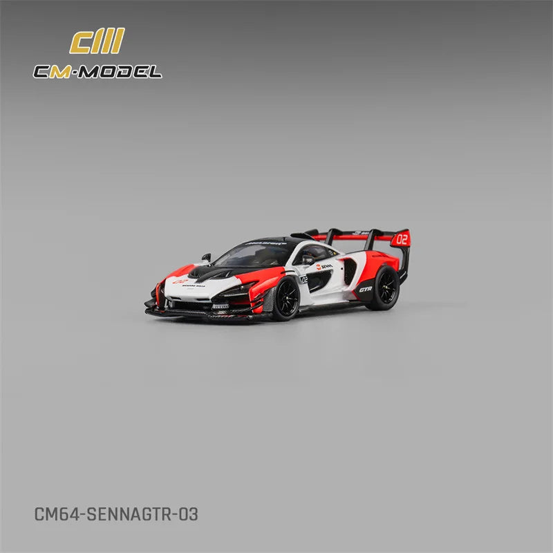 CM MODEL 1:64 SennaGTR White&Red Diecast Model Car