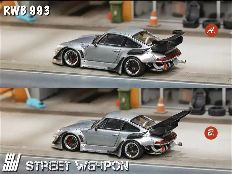 SW 1:64 RWB 993 RAW Varnish version limited499 Diecast Model Car
