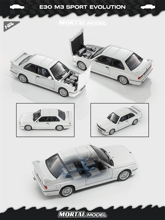Mortal 1:64 M3 SPORT EVOLUTION E30 White / SilverGray Diecast Model Car