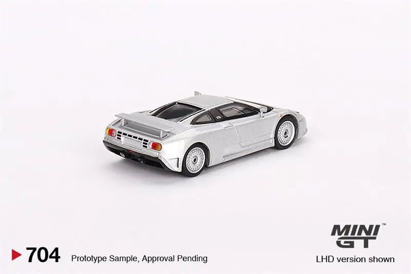 MINI GT Mijo Exclusives 1:64 Bugatti EB110 GT Grigio Chiaro LHD Diecast Model Car