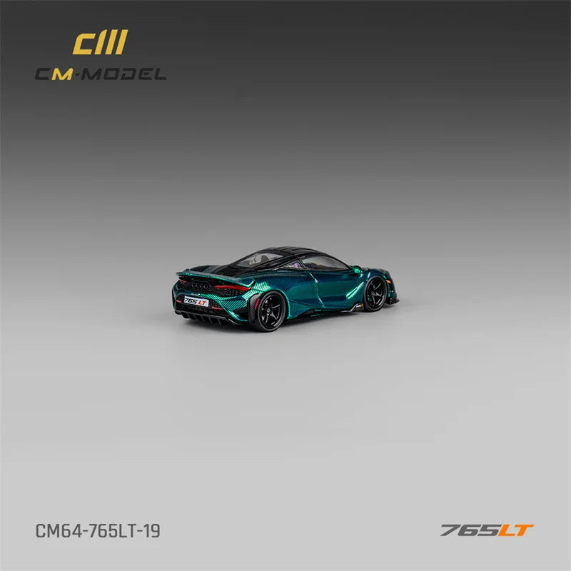 CM MODEL 1:64 765LT Chrome Green Fullcarbon Diecast Model Car