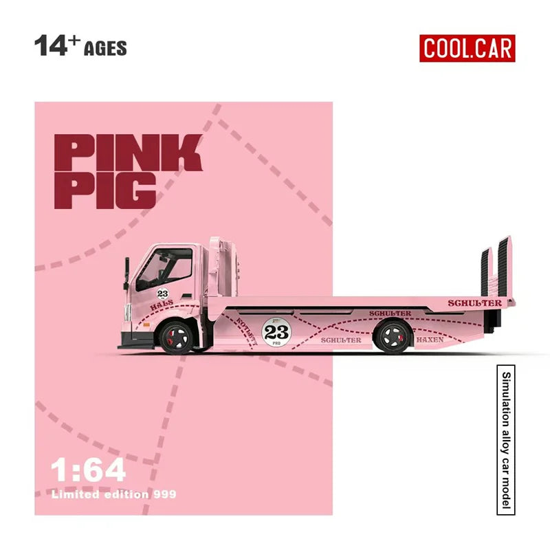 Cool Car 1:64 H300 Flatbed transport trailer Pink Pig Diecast Model Car
