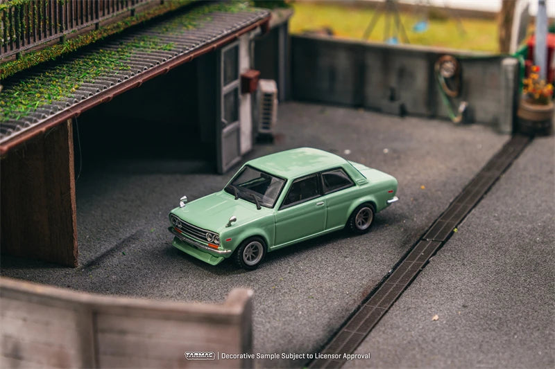 Tarmac Works 1:64 Datsun 510 Light Green Diecast Model Car