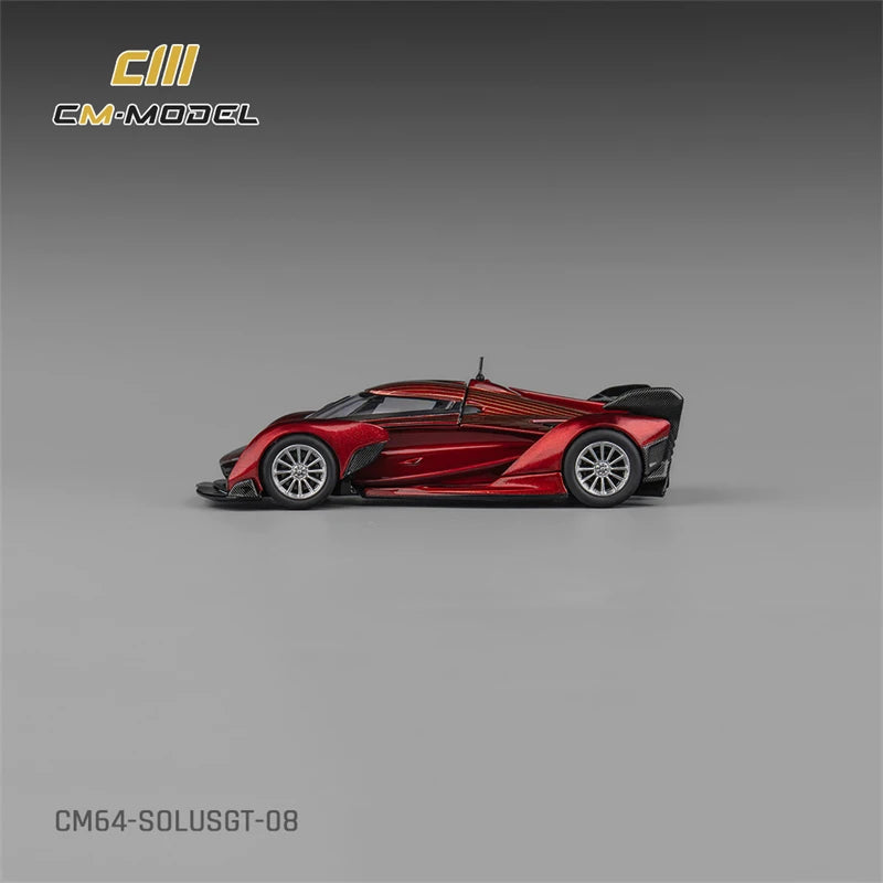 CM MODEL 1:64 SolusGT Metallic wine red with gold line Diecast Model Car