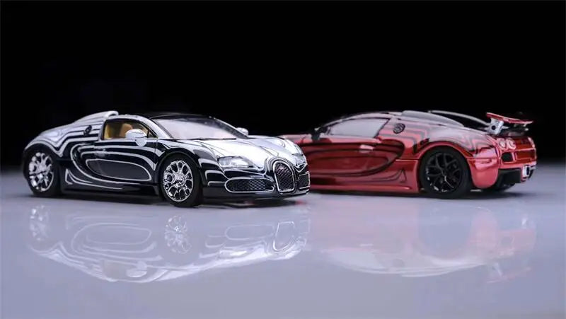 **Pre-Order** Mortal x TPC 1:64 Bugatti Veyron Black White / Red limited799 Diecast Model Car