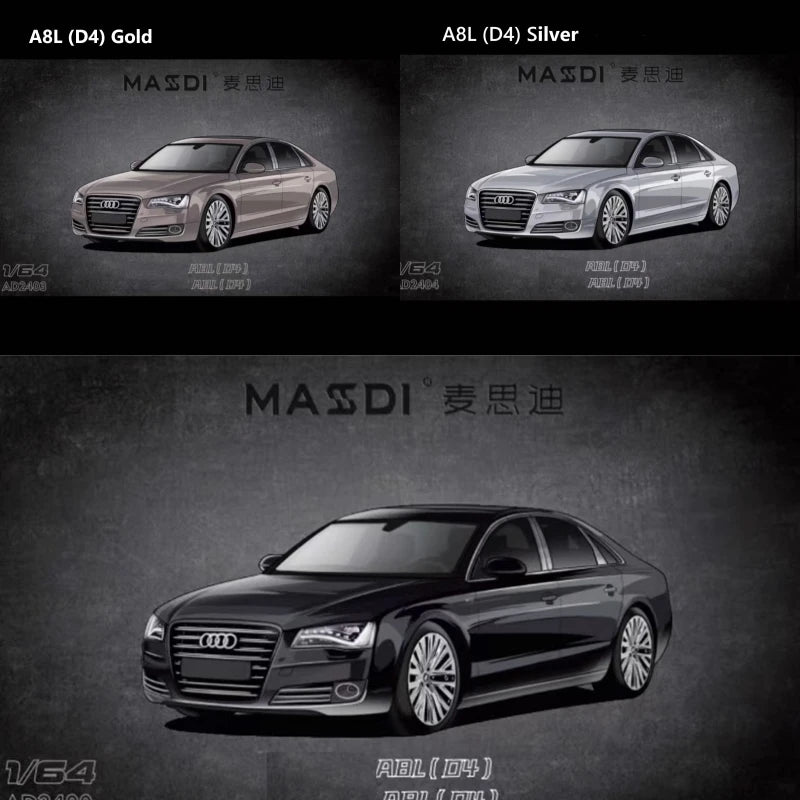 [PreSale] MASDI 1:64 A8 D4 Range Rover 20  Diecast Model Car