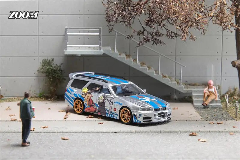 ZOOM 1:64 Stagea WC34 260RS Wagon Pink Silver White
