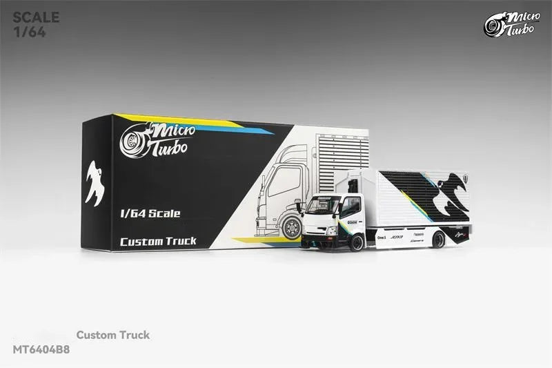 Micro Turbo 1:64 Gull-wing Door Landing Truck Metallic white limited999 Diecast Model Car