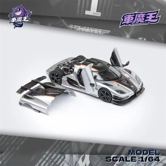 Demon King Auto 1:64 Agera ONE:1 SIilver Diecast Model Car