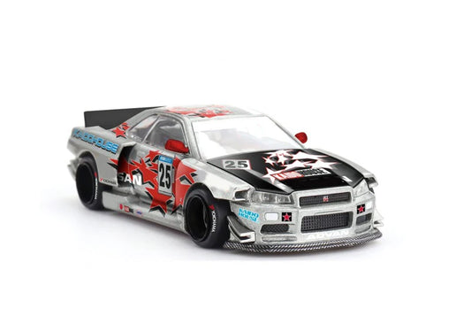 PreSale Kaido House MINI GT Skyline GTR R34 Kaido Star Racing V1 Collection Miniature Diecast Metal Model Car