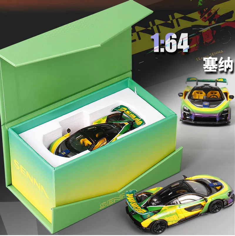 MASDI 1:64 Senna Yellow Green Diecast Model Car